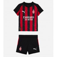 Stroje piłkarskie AC Milan Koszulka Podstawowej dla dzieci 2025-26 Krótki Rękaw (+ szorty)